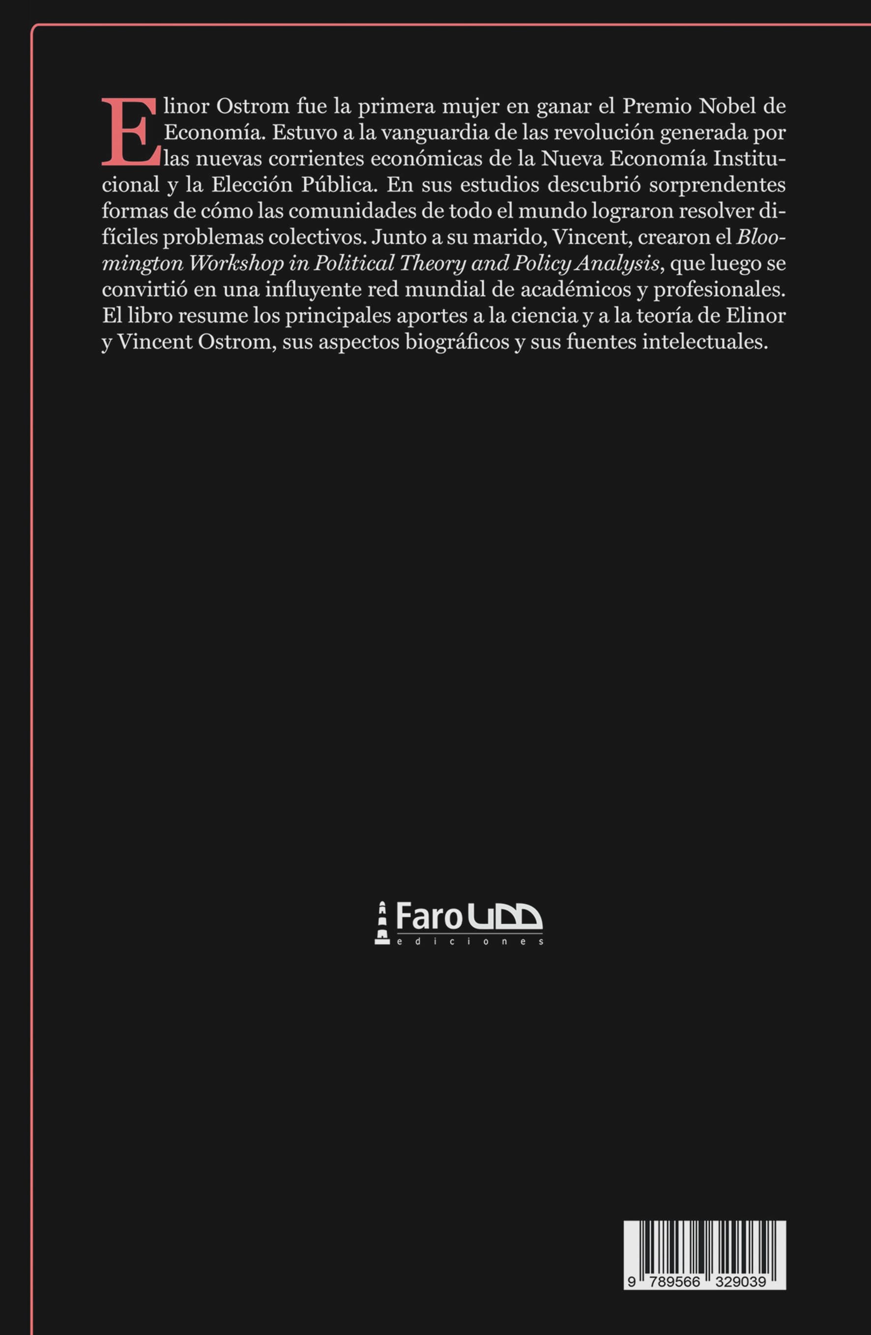 Contratapa — Elinor Ostrom, una biografía intelectual